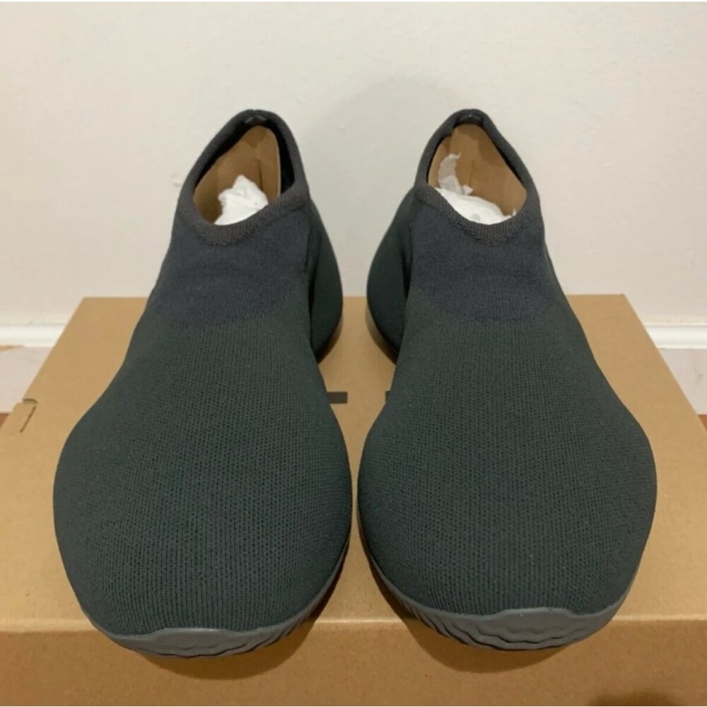 Adidas Charcoal Knit Slip-On Sneakers